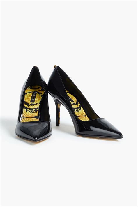 Versace Embellished Patent Leather Pumps on SALE 